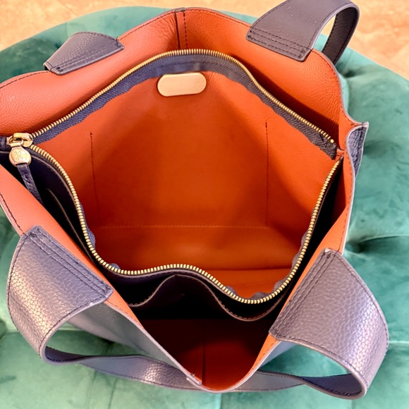 Gently Used HOBO Vida Tote Shoulder Bag Mood Índigo Micro Pebbled Leather - Picture 7 of 16